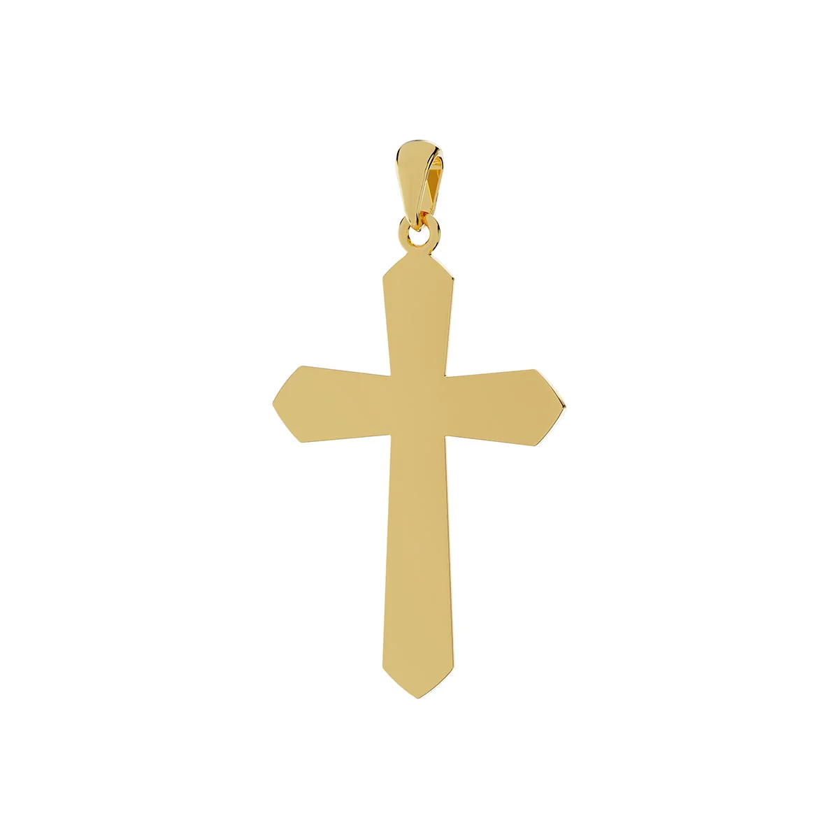 14k Solid Yellow Gold Pointed Cross - Image 4