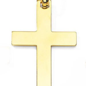 14k Solid Yellow Gold Cross 39mm Pendant