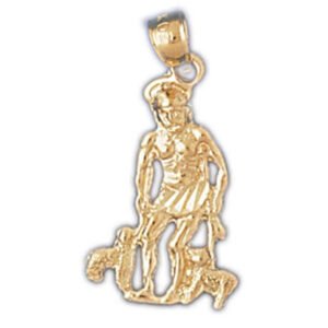 14k Solid Yellow Gold San Lazarus Pendant