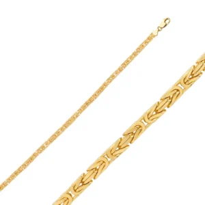 24" 18K Rose Gold Diamond Byzantine Chain - 3mm