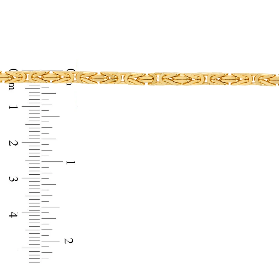 24" 18K Rose Gold Diamond Byzantine Chain - 3mm - Image 3