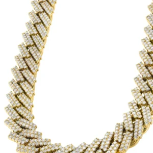 16" 10K Yellow Gold Lab-Grown Diamond Cuban Link Chain - 12mm