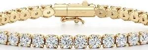 18K Yellow Gold Lab-Grown Diamond Charm Bracelet - 7.3"